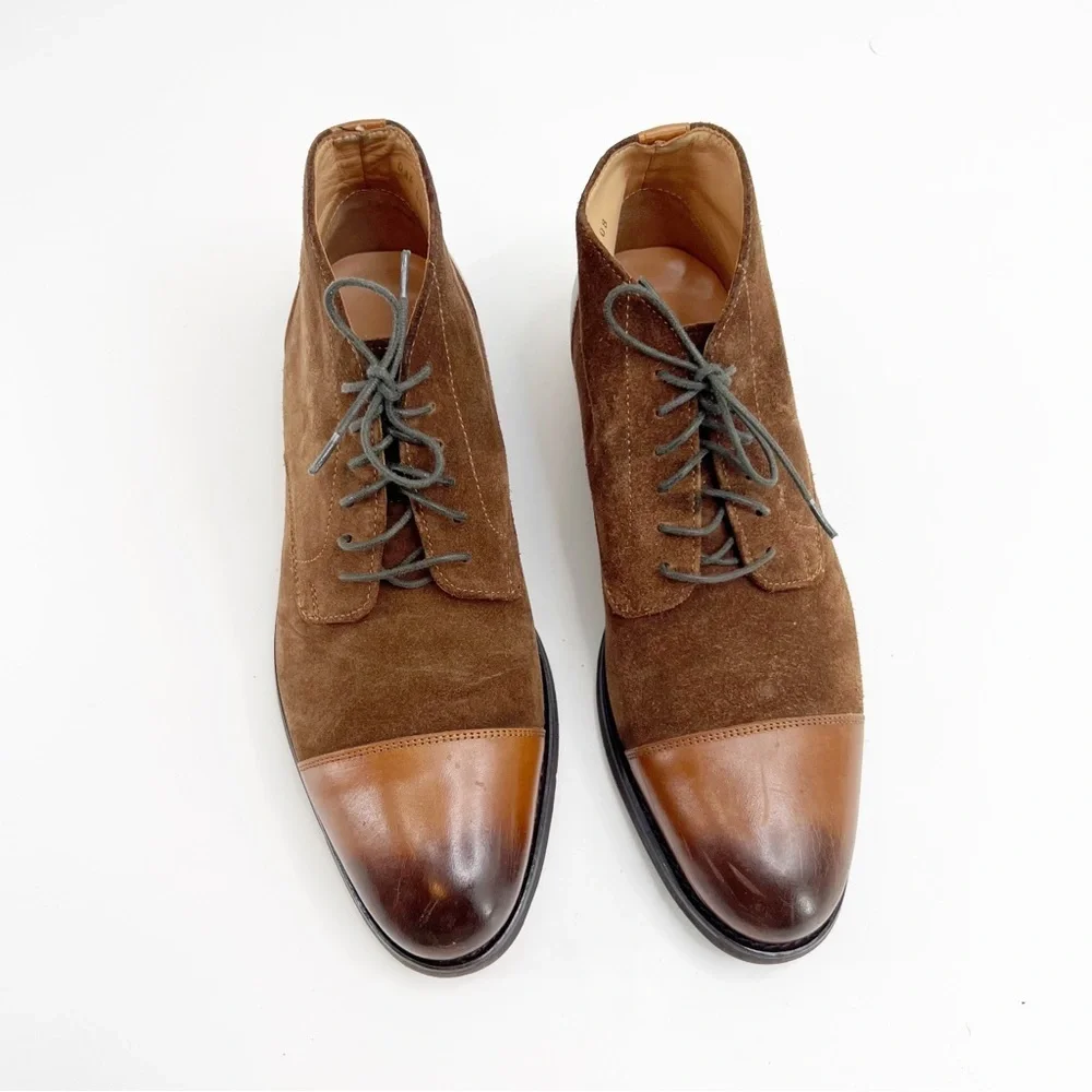 Dapper Shoes Co Handmade Suede Leather Boots, Size 8